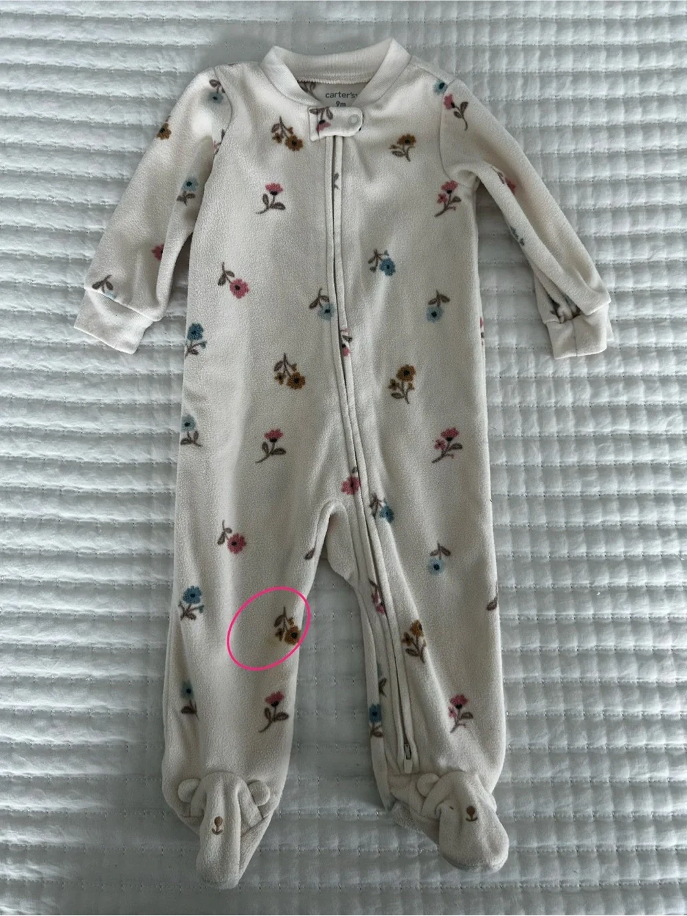 Carter’s Cream Floral Baby Sleep Sacks - Pair